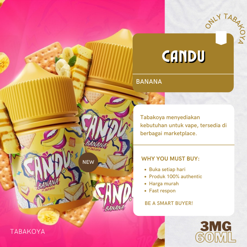 Jual CANDU V2 LIQUID 3MG 60ML BANANA CHEESCAKE WITH CRACKERS BY AWKARIN ...