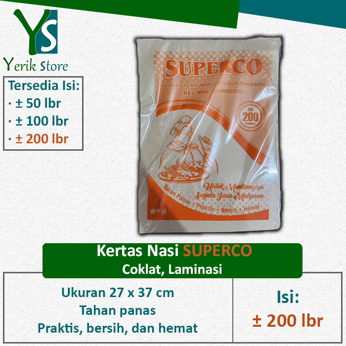 Jual Kertas Nasi Coklat Superco Oren Bungkus Pembungkus Makanan