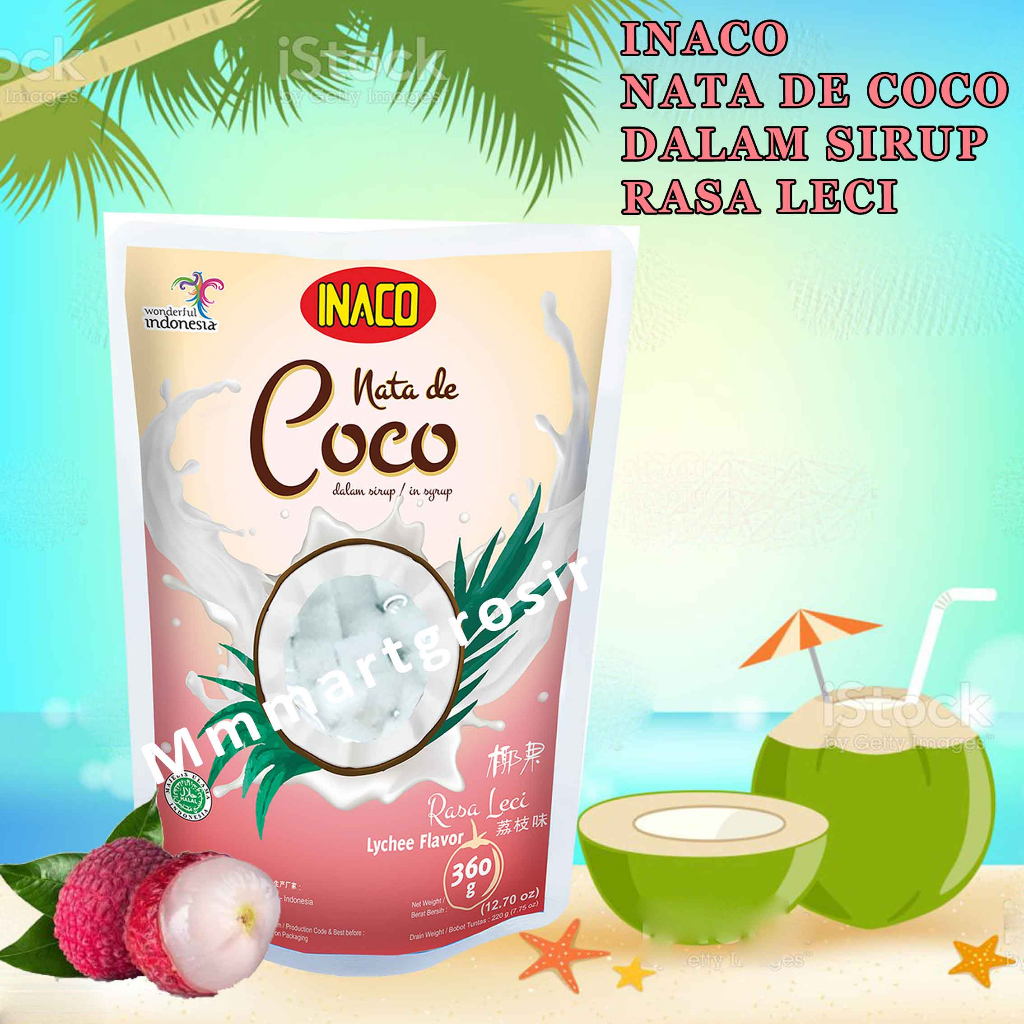 Jual Inaco Nata De Coco / Minuman Coconut Gel / Minuman Rasa Leci