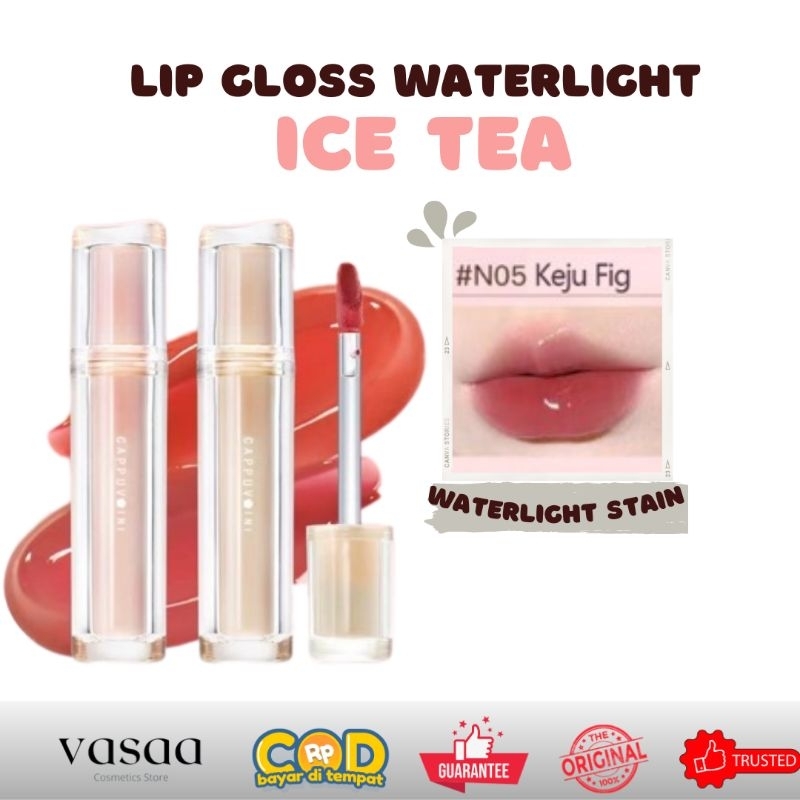 Jual Cappuvini Lip Glaze Bubbly Bear Lip Glaze Iced Tea Mirror Surface Lip Gloss Smooth High 1900