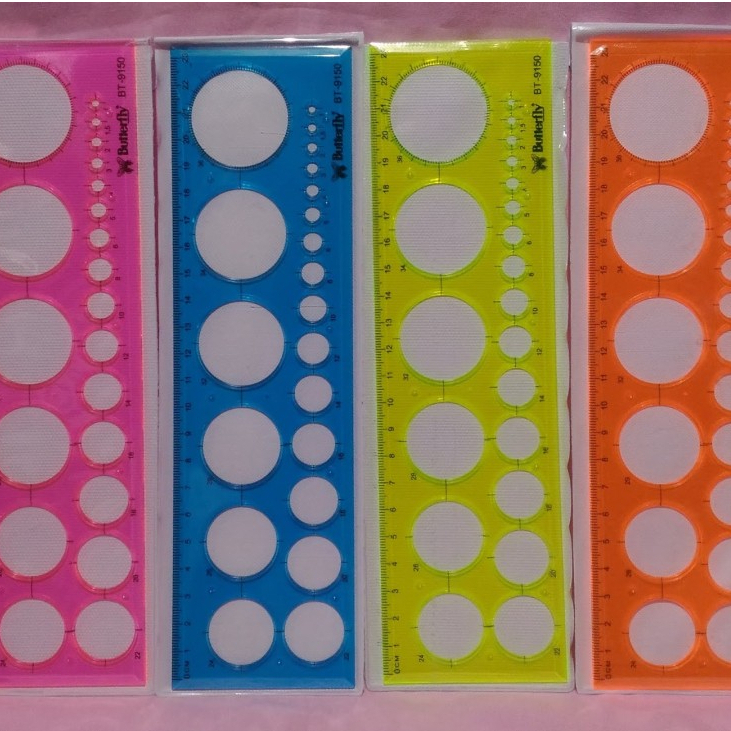 Jual Penggaris Pola L-150 Bulat Bahan Plastik Warna Random Lingkaran ...