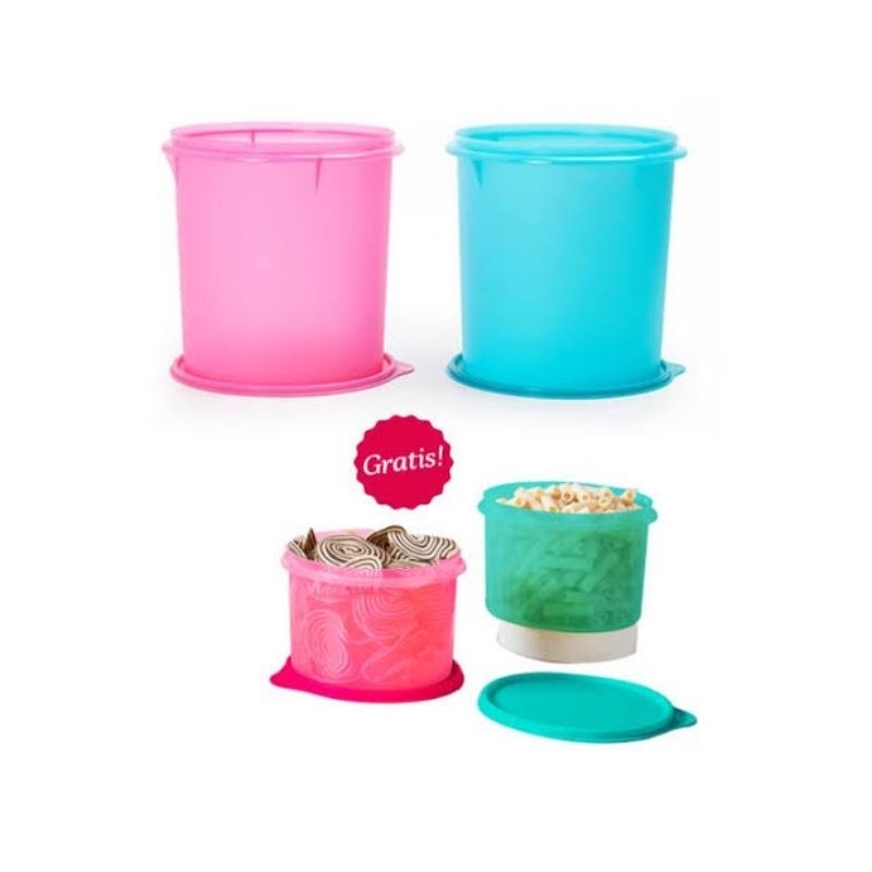 Jual toples crispy canister 5L tupperware FREE texture canister 1,1L (1 ...