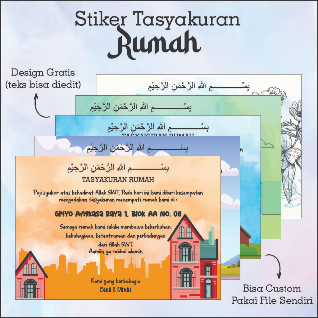 Jual STIKER LABEL TASYAKURAN RUMAH | TASYAKURAN PINDAH RUMAH | Shopee