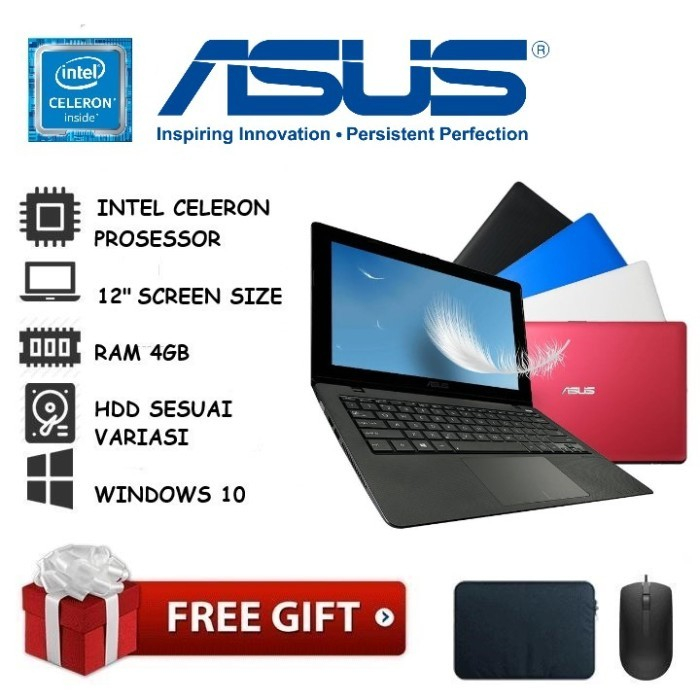 Jual Notebook ASUS X200 11,6 inc intel celeron RAM 2GB Win10[free mouse ...