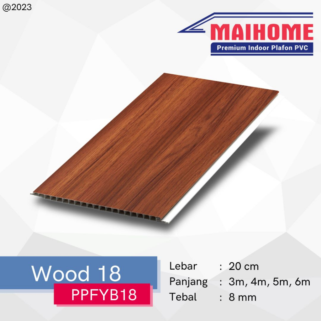 Jual Plafon PVC Motif Kayu Wood 18 Flat Maihome Harga Per Lembar ...