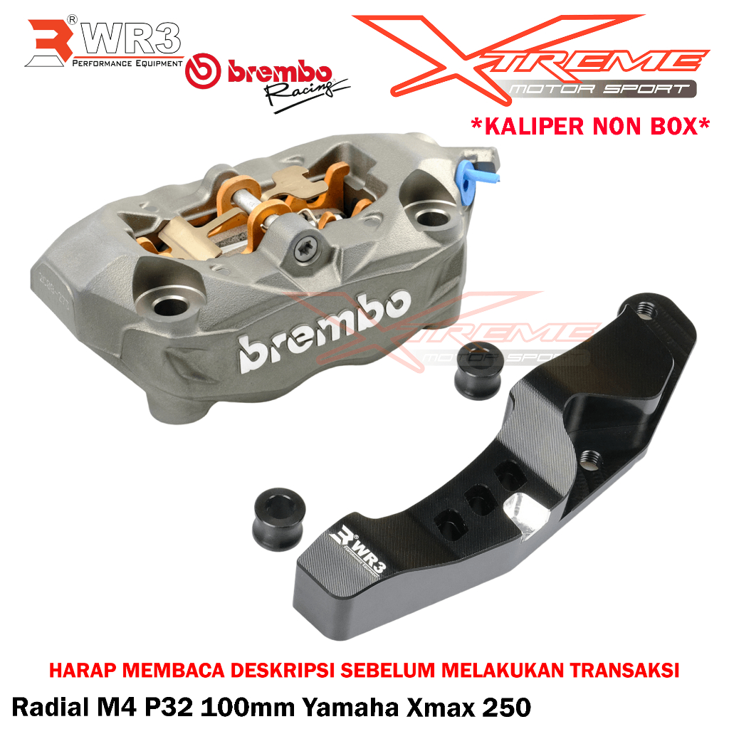 Jual Paket Kaliper Br3mbo M4 P32 100mm With Breket WR3 Xmax 250cc 300cc ...