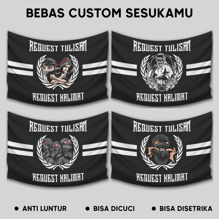 Jual Bendera Suporter Jumbo Bebas Request Bendera Komunitas Bendera