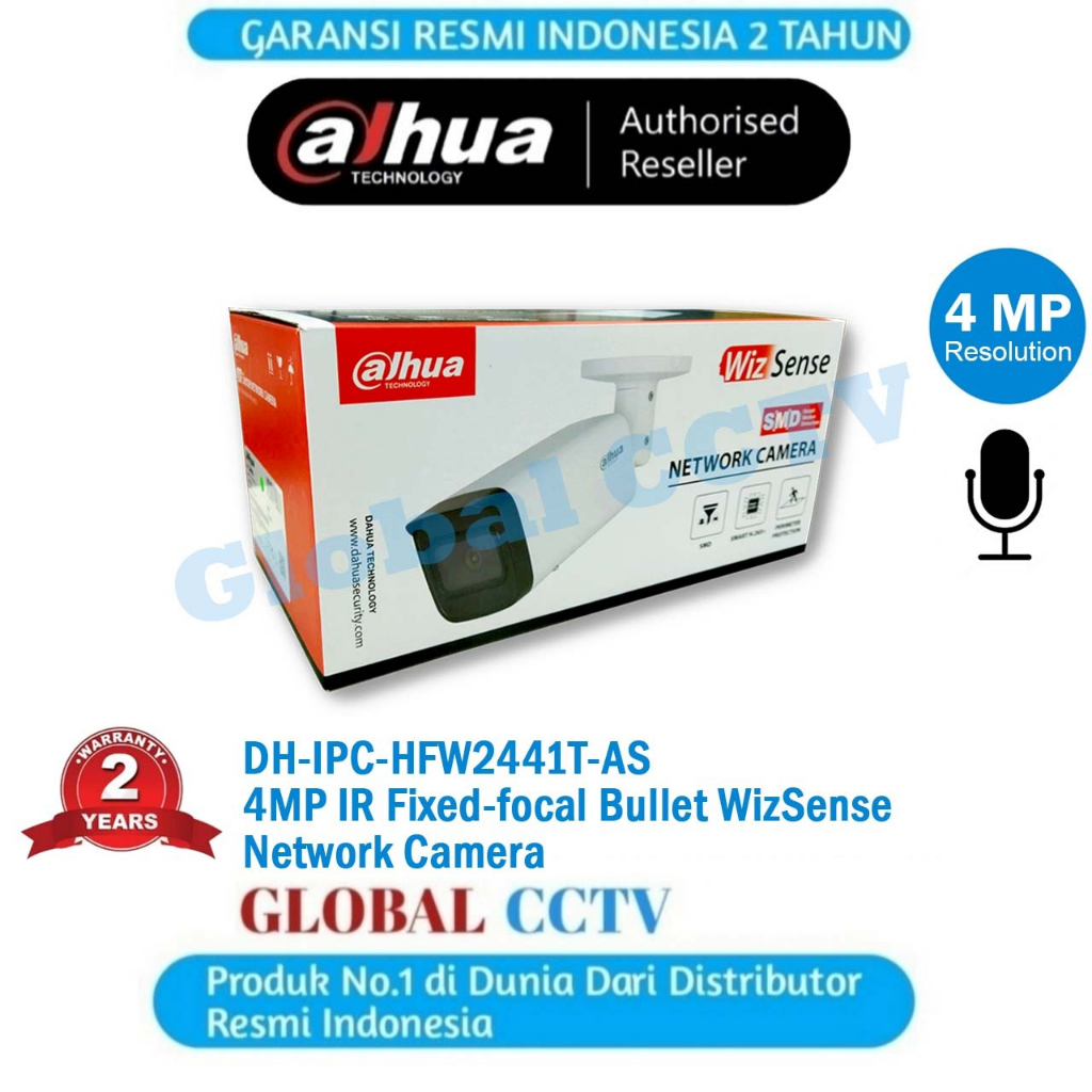 Jual DAHUA HFW2441T-AS 4MP IR Fixed-focal Bullet WizSense Network ...