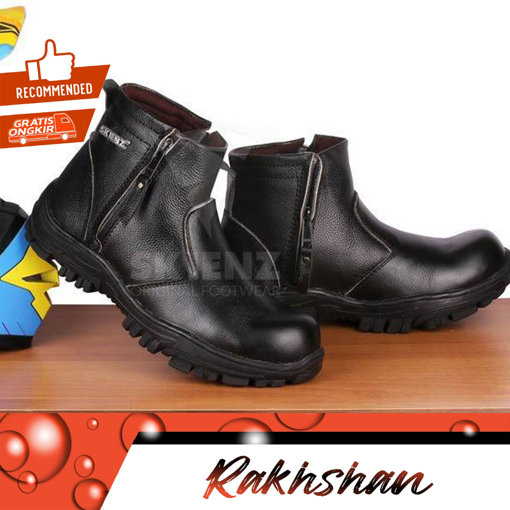 Jual Sepatu Septi Saveti Safety Boot King Shoes Skn Ujung Besi Kulit Buatan Impor Keselamatan