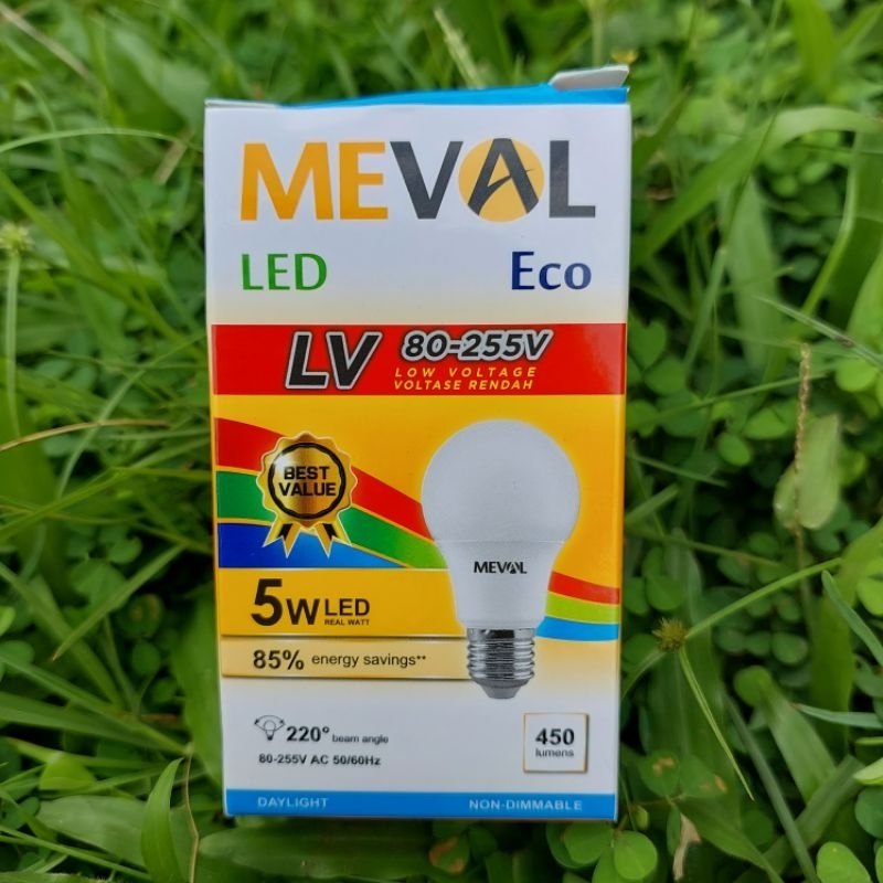 Jual Lampu Led Bulb 5 Watt Eco Lampu Hemat Energi Putih Merk Meval ...