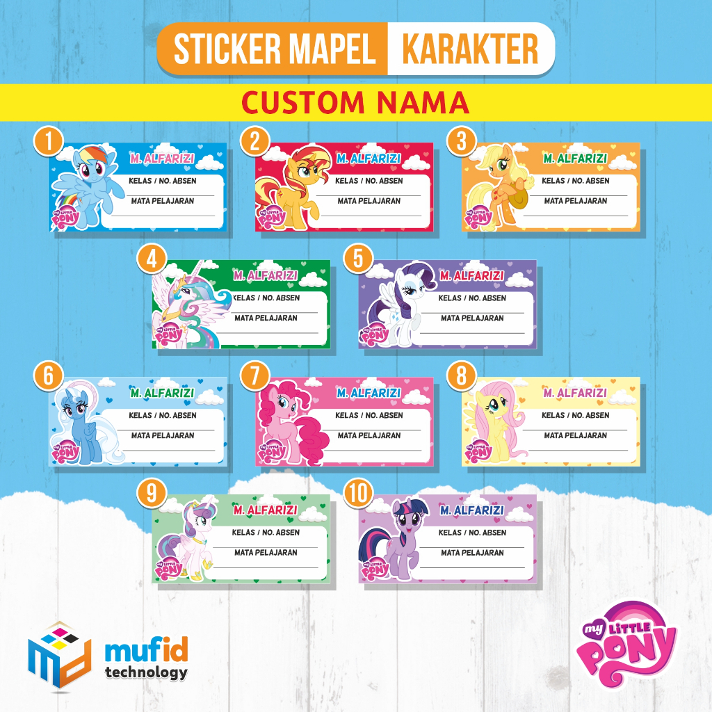 Jual Stiker Label Buku / Mapel Custom LITTLE PONY (10 PCS) | Shopee ...