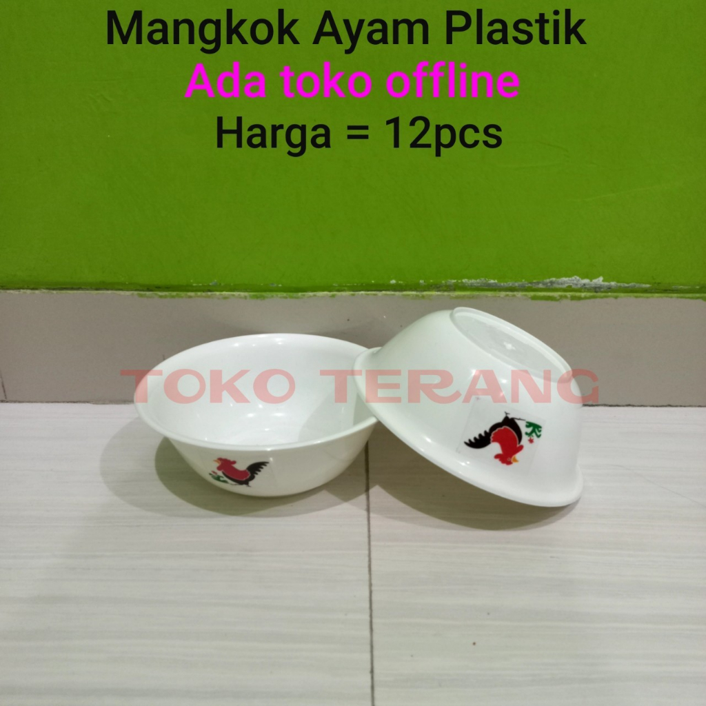 Jual Isi 12 Pcs Mangkok Plastik Ayam Jago Putih Mangkok Bakso