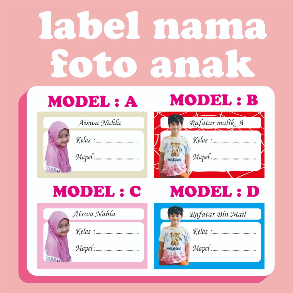 Jual label nama buku pakai foto | Shopee Indonesia