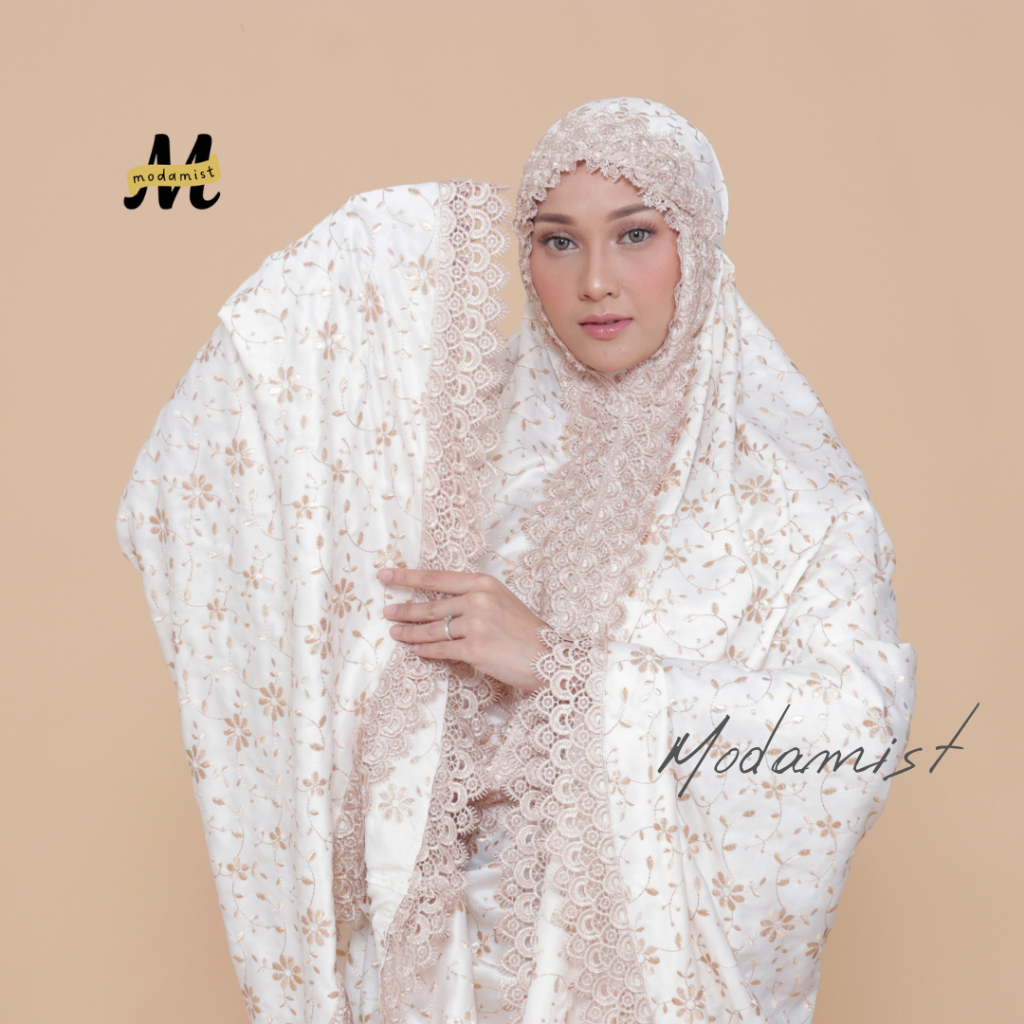 Mukena Dewasa Sutra Millo Prada Mewah Full Bordir