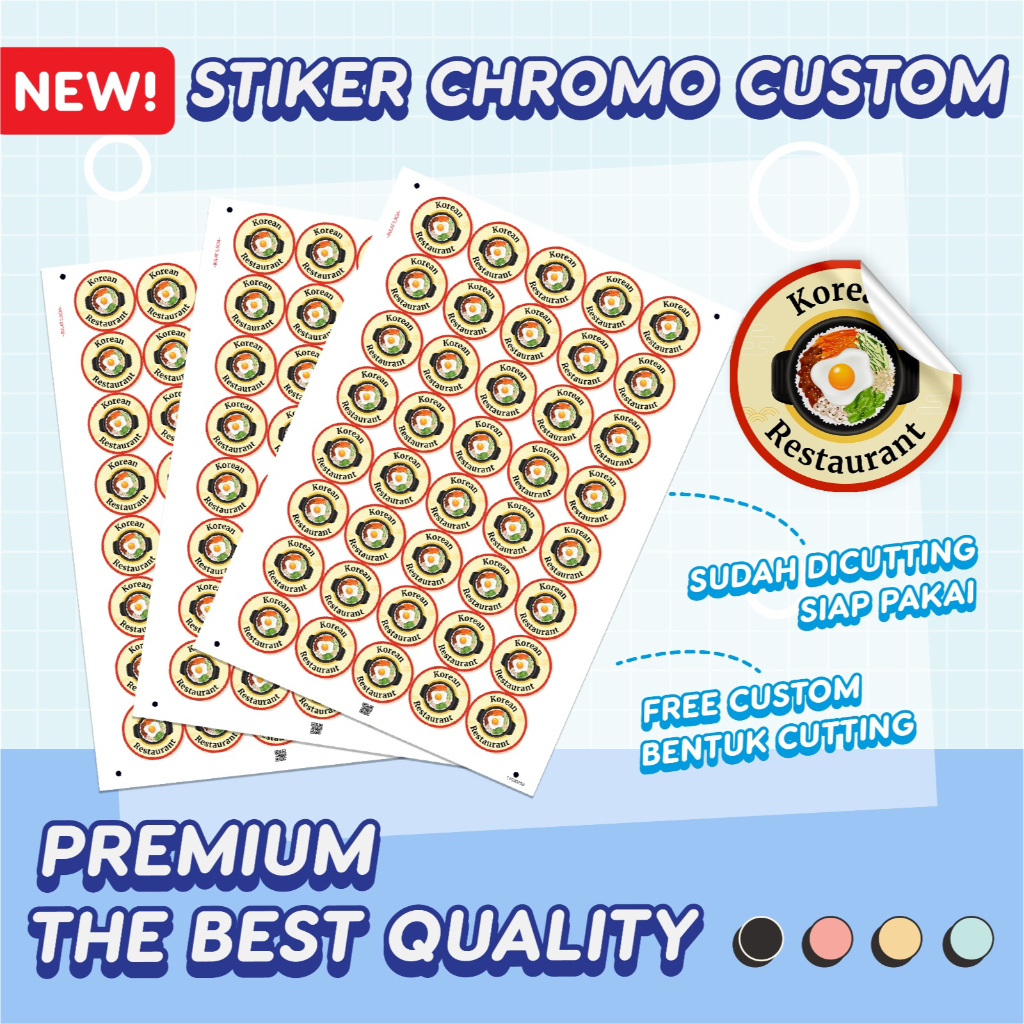 Jual Cetak Stiker Custom Logo Makanan Chromo Label Kemasan Produk Free ...