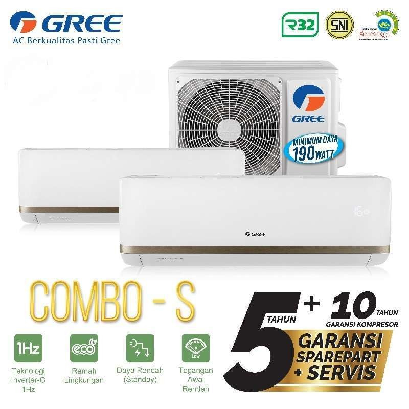 Jual AC GREE COMBO SPLIT GWC 0707CS INVERTER 3 4PK 3 4PK Shopee Indonesia