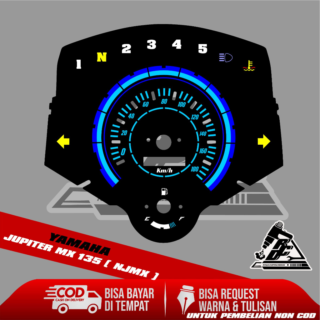 Jual papan speedometer custom jupiter mx 135 D2 panel spido meter