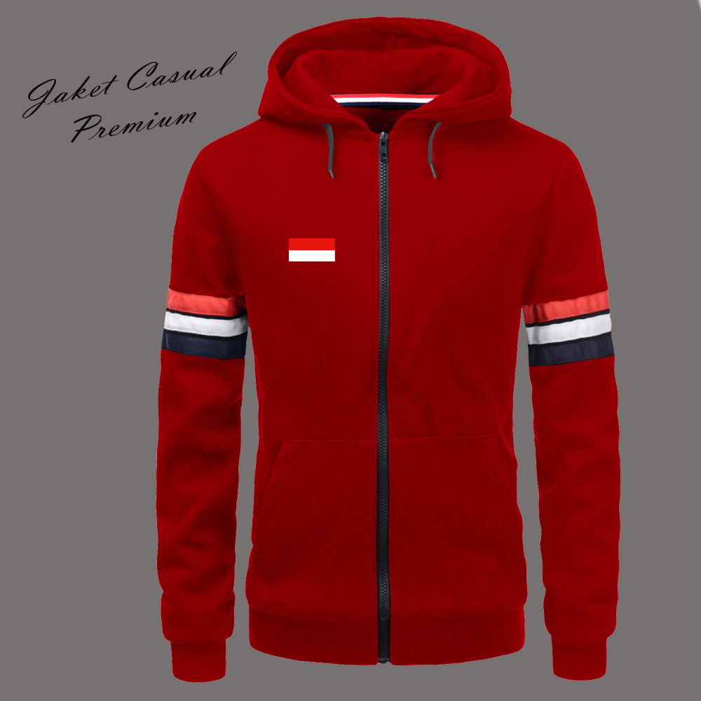 Jual Best Hoodie Kupluk Polos Terbaru Logo Bendera Jaket Hoodie Cowok