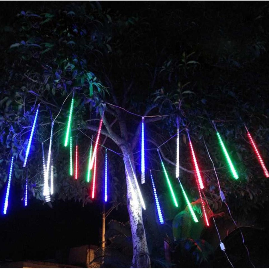 Jual Lampu meteor led 10 batang 50cm jatuh rain taman hias 10 Batang ...