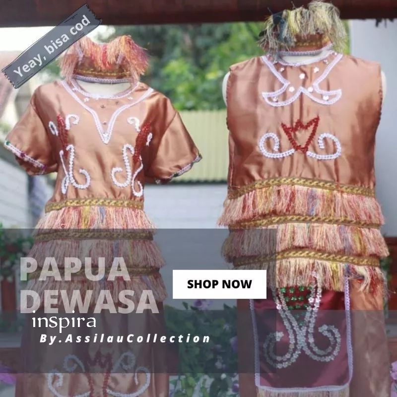 Jual Baju Adat Papua Dewasa Satuan/pakaian Adat Papua Dewasa/busana ...