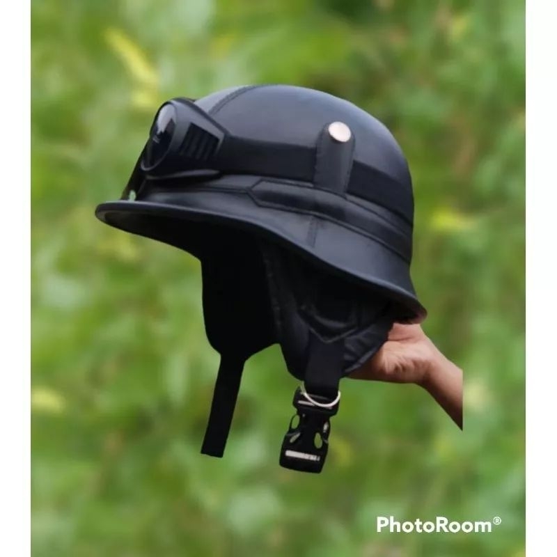 Jual HELM RETRO NAZI MURAH + KACAMATA COKLAT HITAM Shopee Indonesia