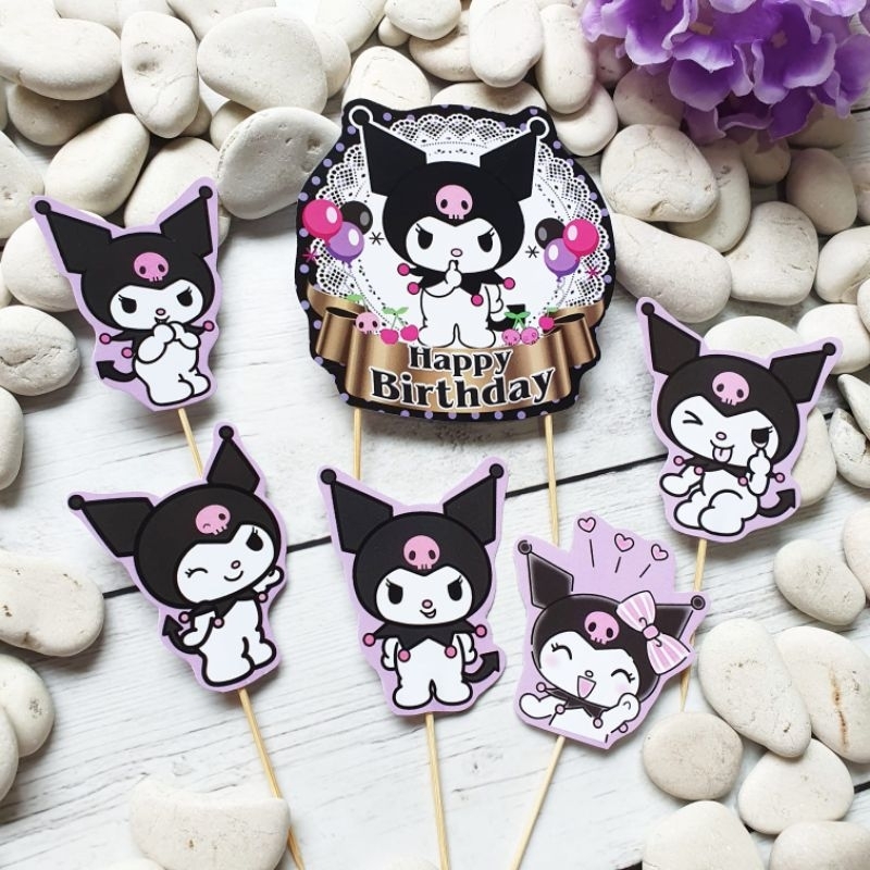 Jual SK Kuromi Birthday Cake Topper Cupcake Pudding Tumpeng Hampers