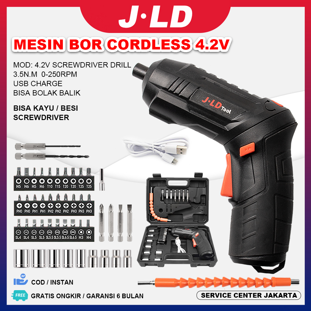 Jual Jld V Mesin Bor Cordless Mini Murah Usb Charge With Led Light