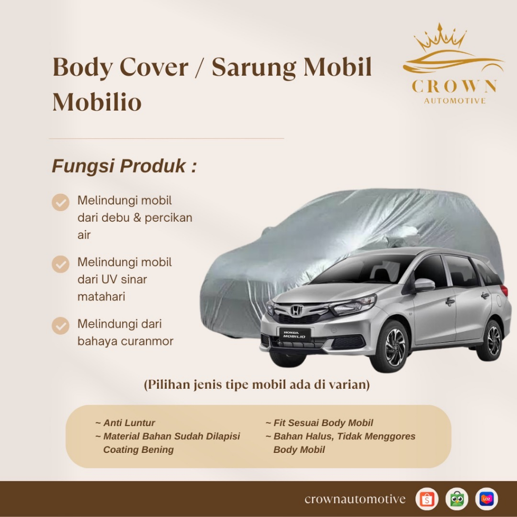 Jual Body Cover Mobil Honda Mobilio / Sarung Mobil Mobilio | Shopee ...