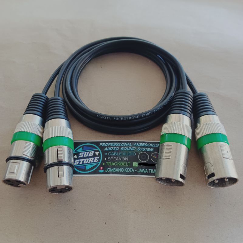 Jual kabel canon xlr makita original tembaga murni 1 set / pasang untuk