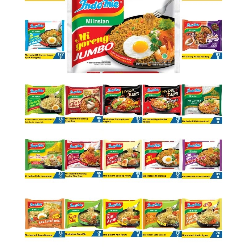 Jual Indomie Goreng Mie Kuah Macam Rasa Tinggal Pilih Indomie Goreng Instan Soto Rendang