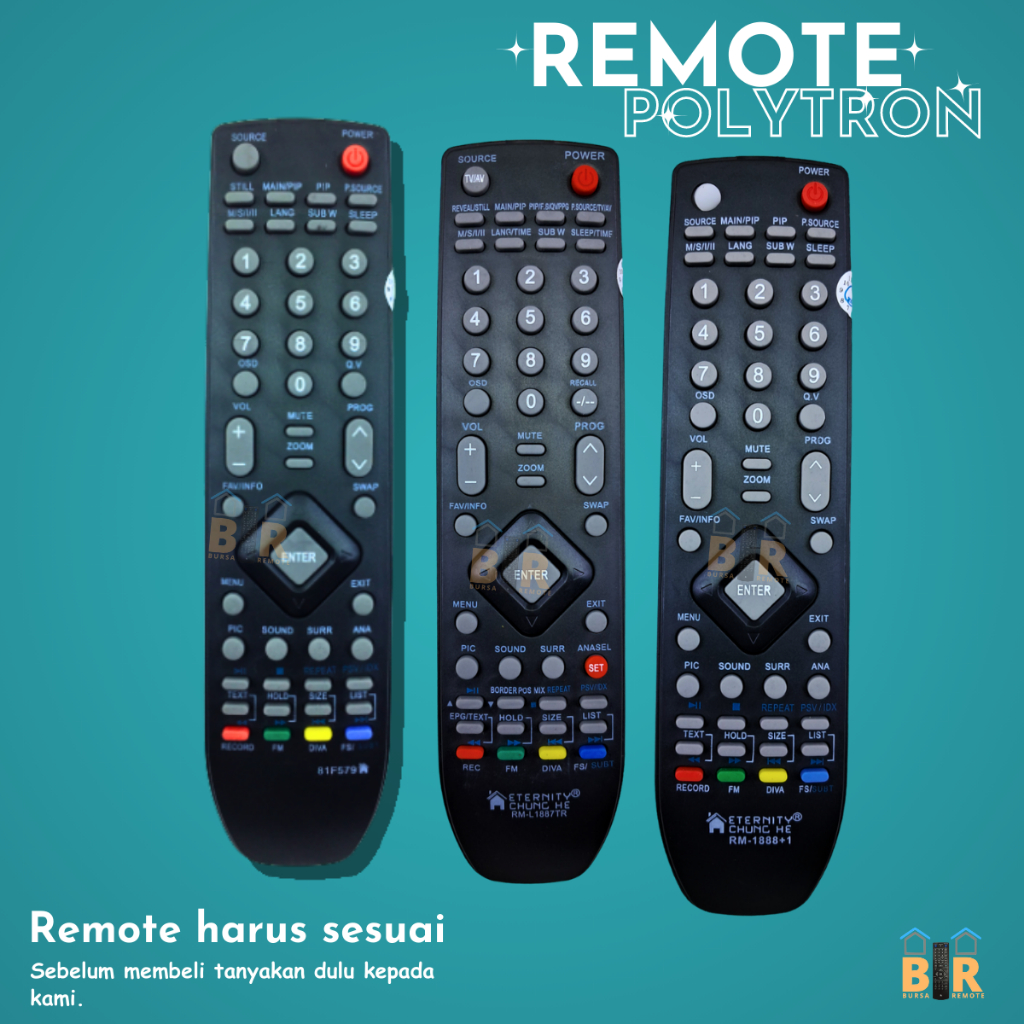 Jual Remot Remote TV POLYTRON LED LCD Tabung Multi Universal Series ...