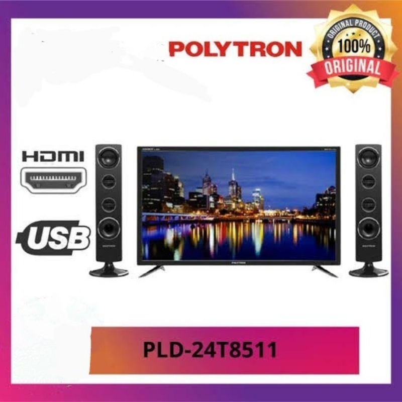 Jual POLYTRON TV LED 24 inch PLD24T8511/S + SPEAKER TOWER Shopee