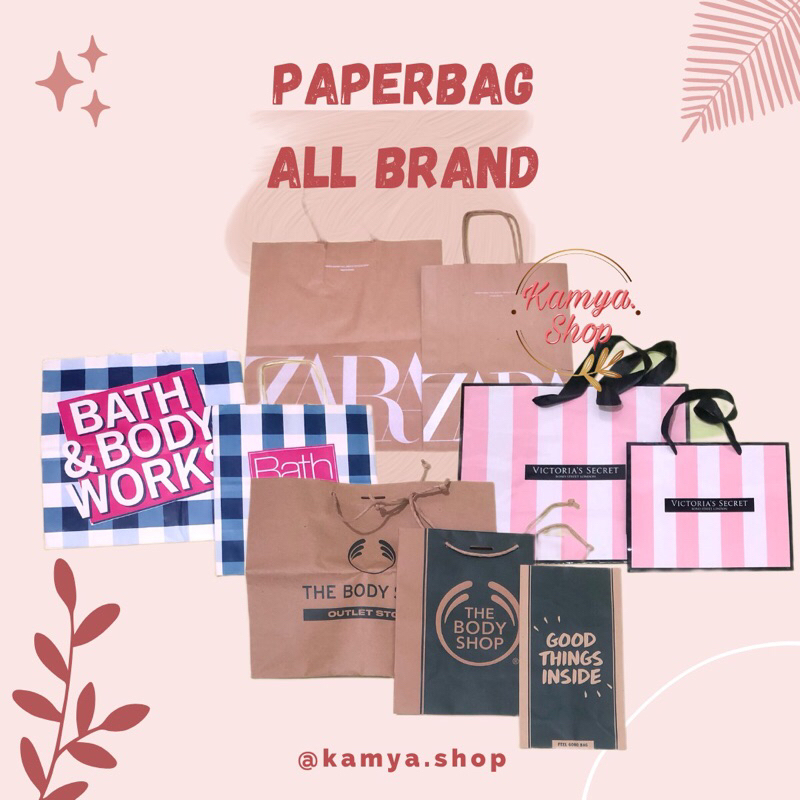 Jual Paperbag - The Body Shop / Zara / Victoria’s Secret / Bath & Body ...