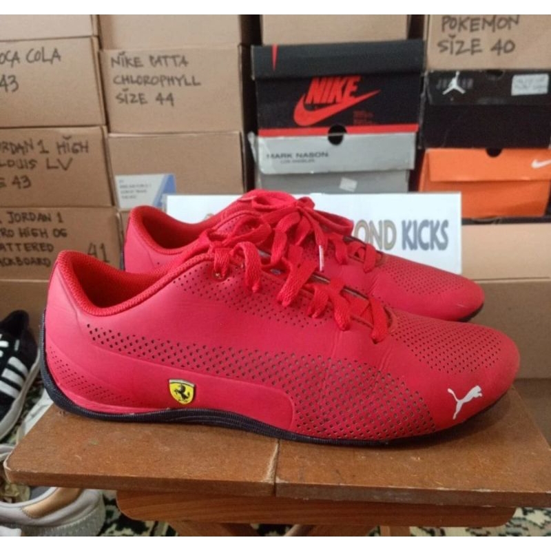 Jual Sepatu Amup Ferrari Drift Cat 5 Red Size 44 (RARE ITEM) | Shopee ...
