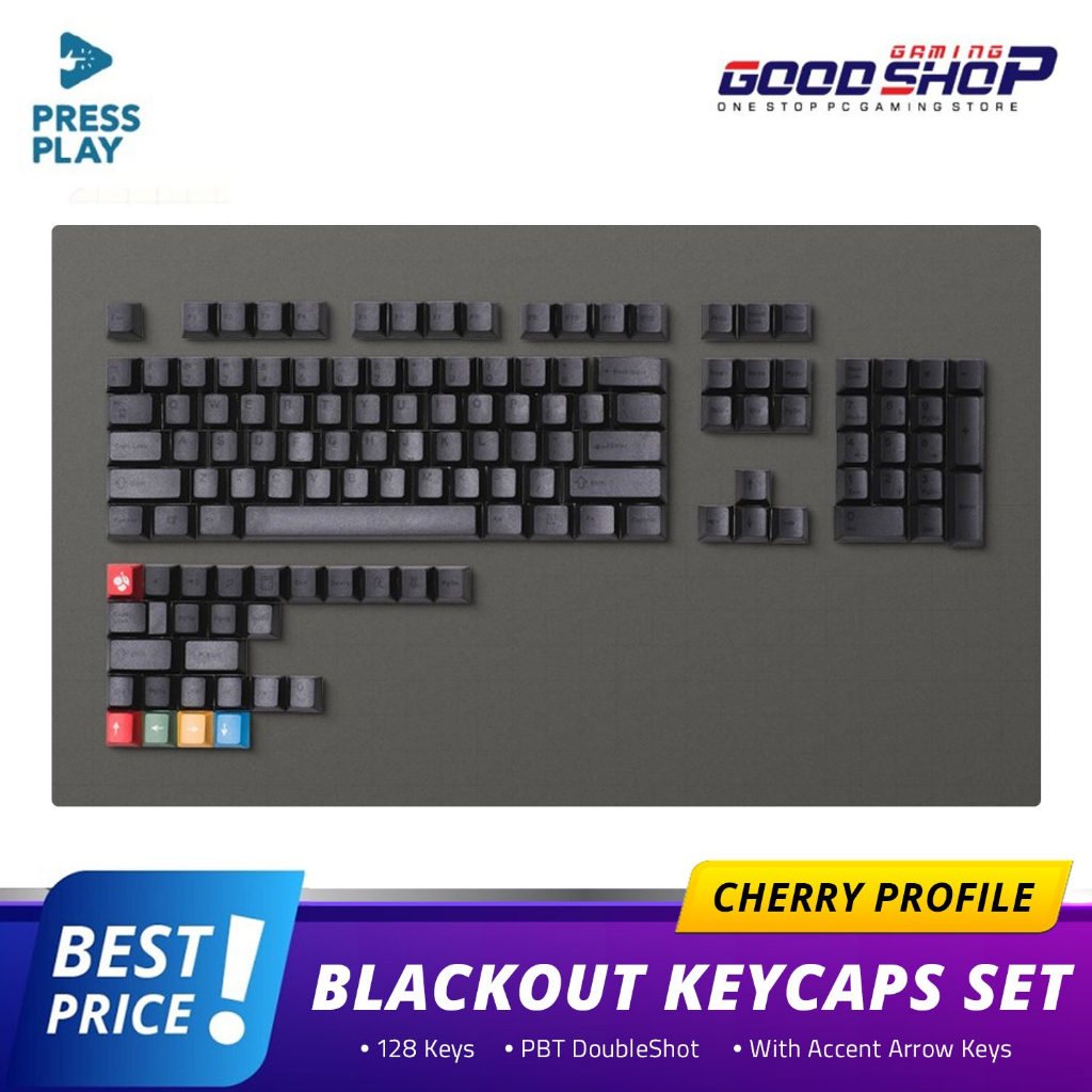 Jual Press Play BLACKOUT PBT Dye Sub Keycaps Keycap Set | Shopee Indonesia