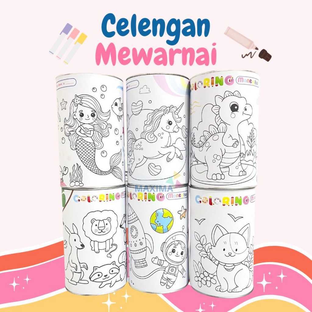 Jual Celengan Lukis Mewarnai / Mainan Edukasi Anak-anak / Souvenir