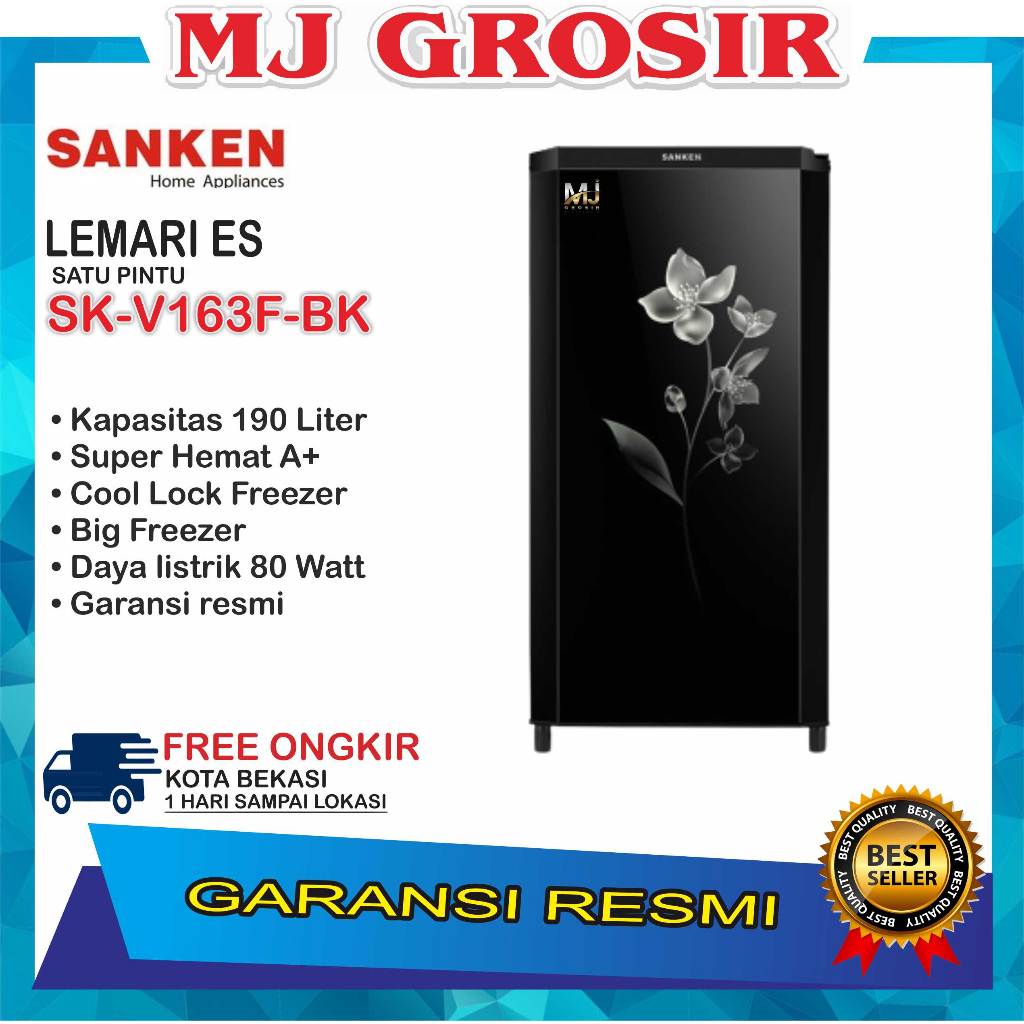 Jual Kulkas Sanken Sk V Fbk Lemari Es Pintu Sk V F Bk Liter Shopee Indonesia