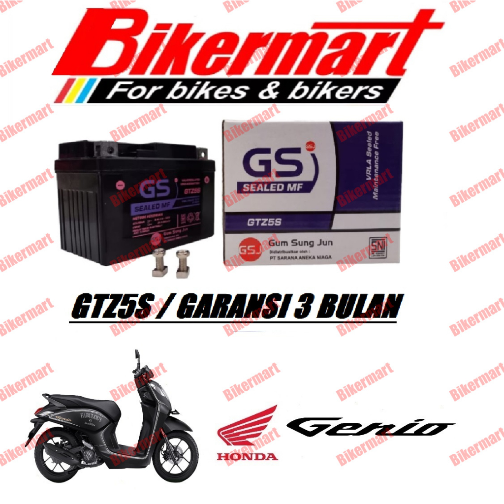 Jual Aki Motor Honda Genio GTZ5S Accu Kering MF | Shopee Indonesia