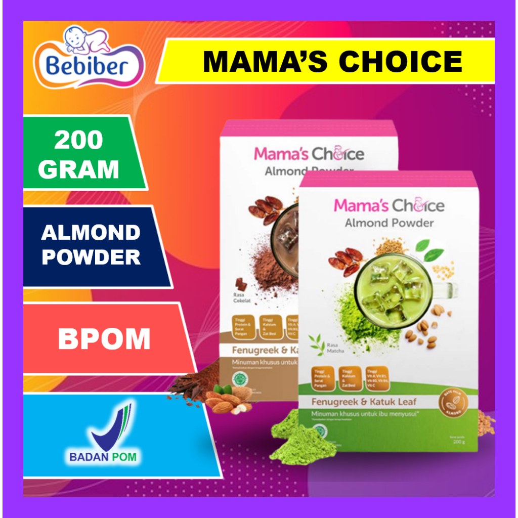 Jual Mama'S Choice Almond Milk Powder 200gr / Mamas Choice Susu Almond ...