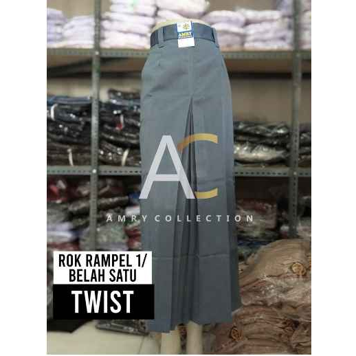 Jual Rok SMA Abu-Abu || SMA Rok Panjang Belah 1 || Bahan Twist Kain ...