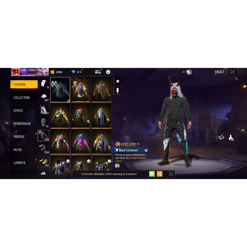 Jual AKUN FREE FIRE SULTAN KEAMANAN TERJAMIN Shopee Indonesia