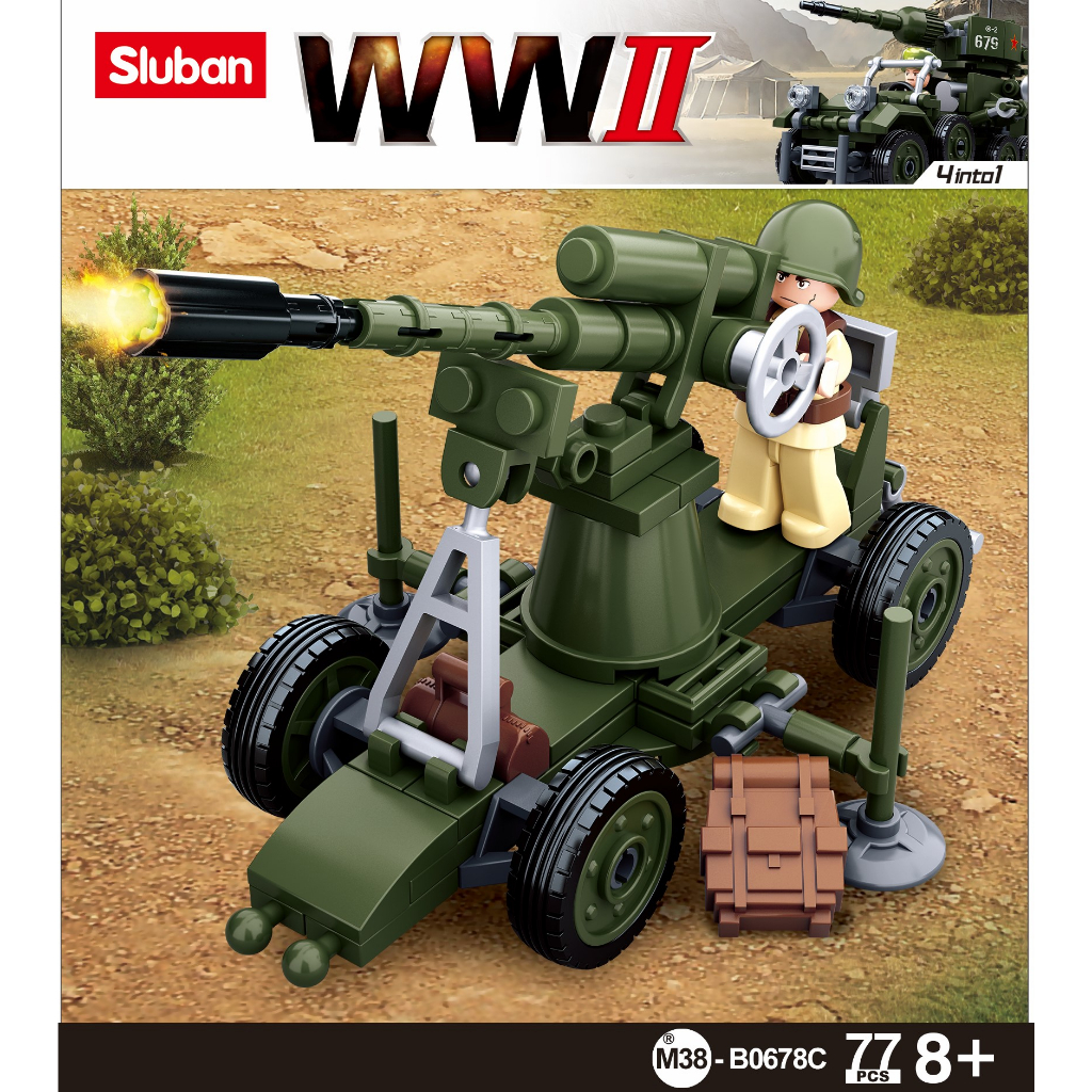 Jual Sluban - Mainan Balok Susun Bricks Army WWII Meriam M38-B0678 ...