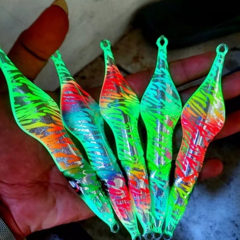 Jual Metal Jig Cumi Squid G Rainbow Abstrak Foil New Full Gid