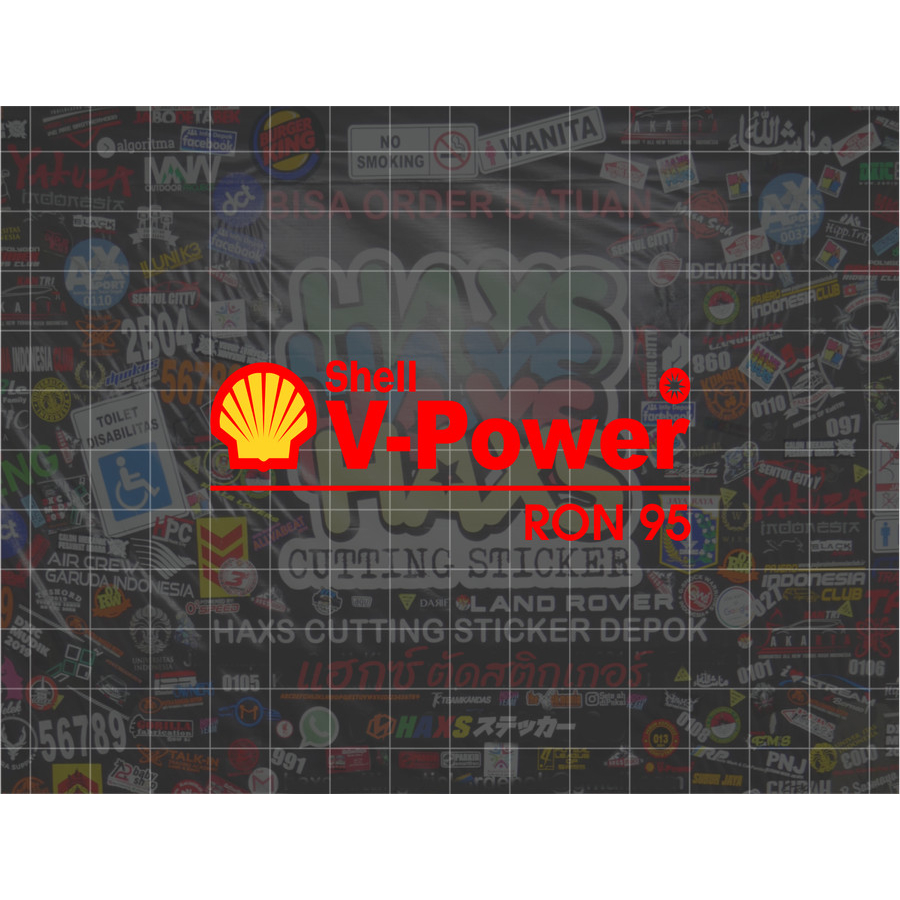 Jual Cutting Sticker VPower Ron 95 Ukuran 8 Cm Untuk Motor Mobil ...