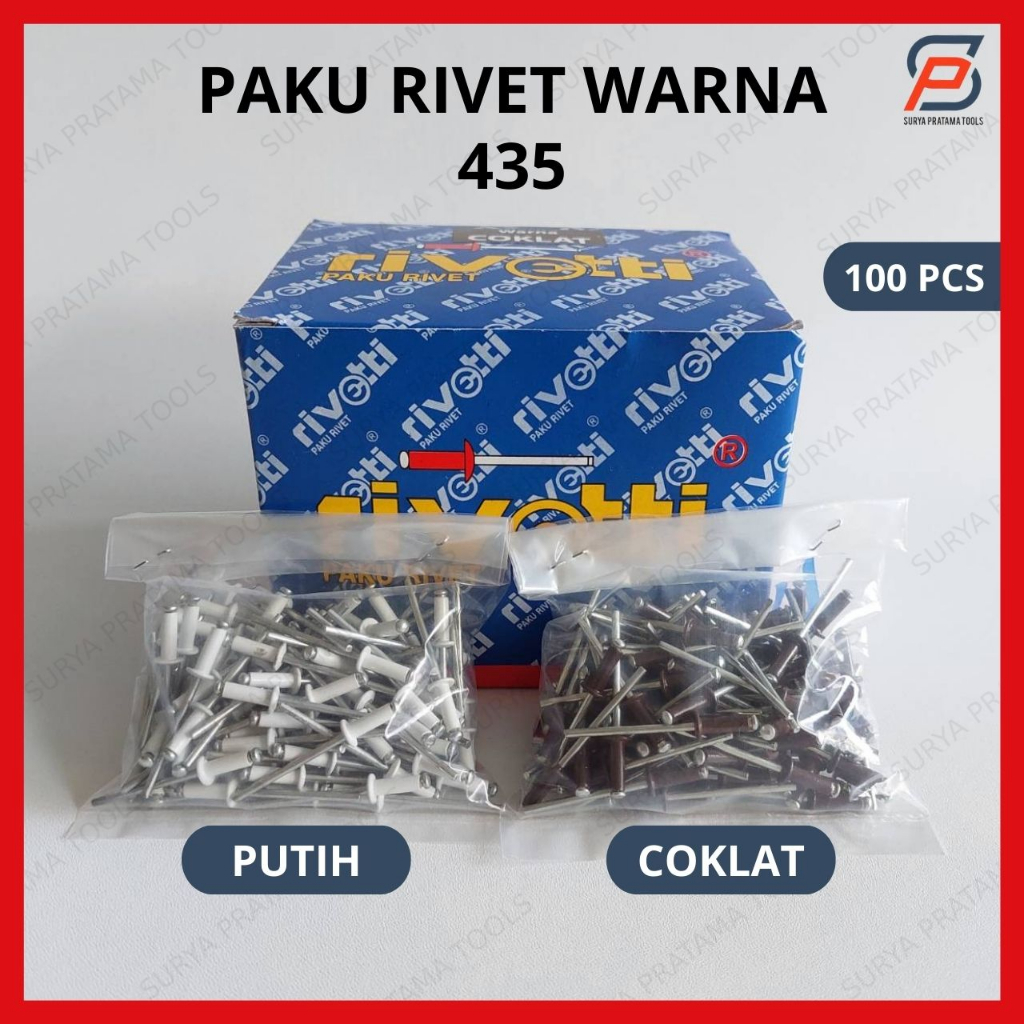 Jual Paku Rivet 435 Warna Isi 100 Pcs Ukuran 3,2 mm x 9,5 mm | Shopee ...