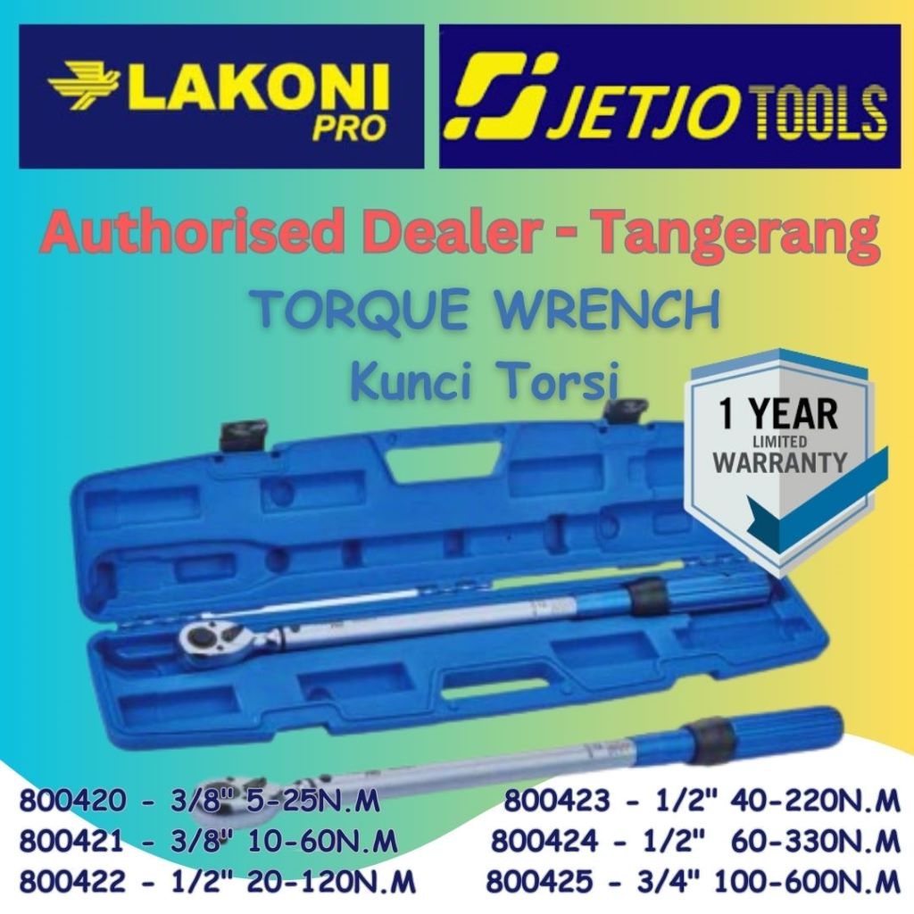 Jual JETJOTOOLs Lakoni Pro Torque Wrench Kunci Torsi 1/2in 40220N.M