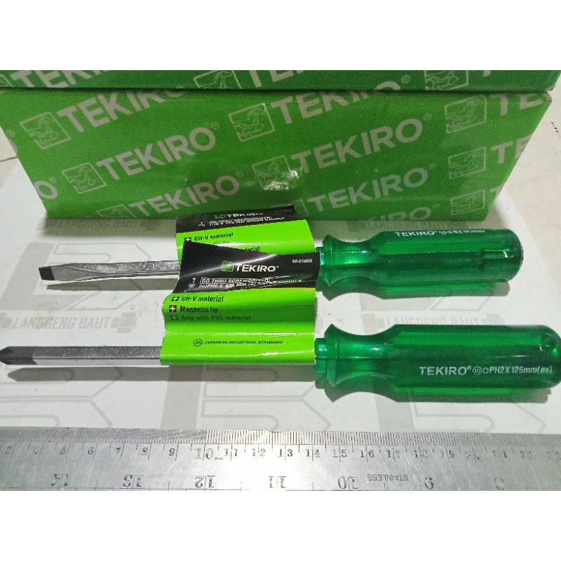 Jual Tekiro Obeng Tembus 5 Inch / 125 mm Plus ( + ) PH2 & Minus ( - ) 6 ...