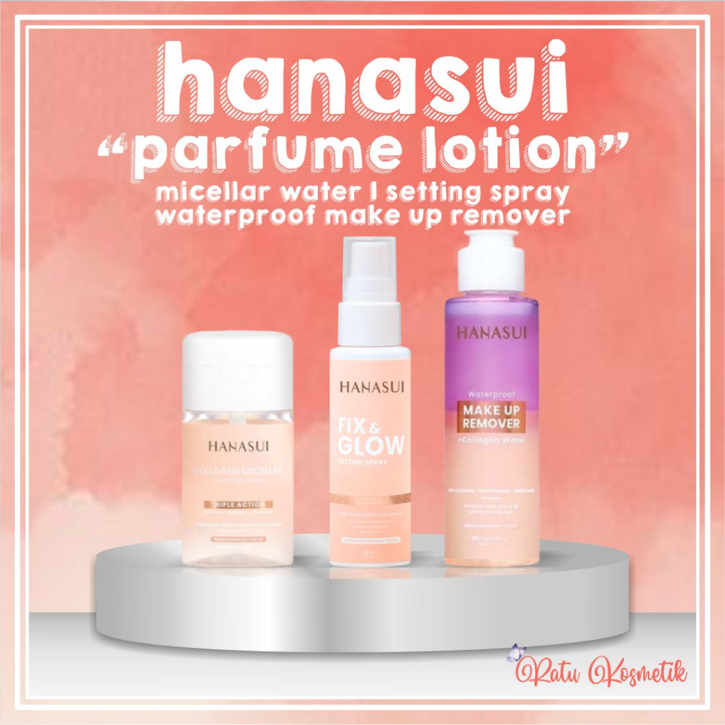 Jual RATU Hanasui Collagen Micelar Cleansing Water Fix & Glow Setting Spray 60ml Waterproof