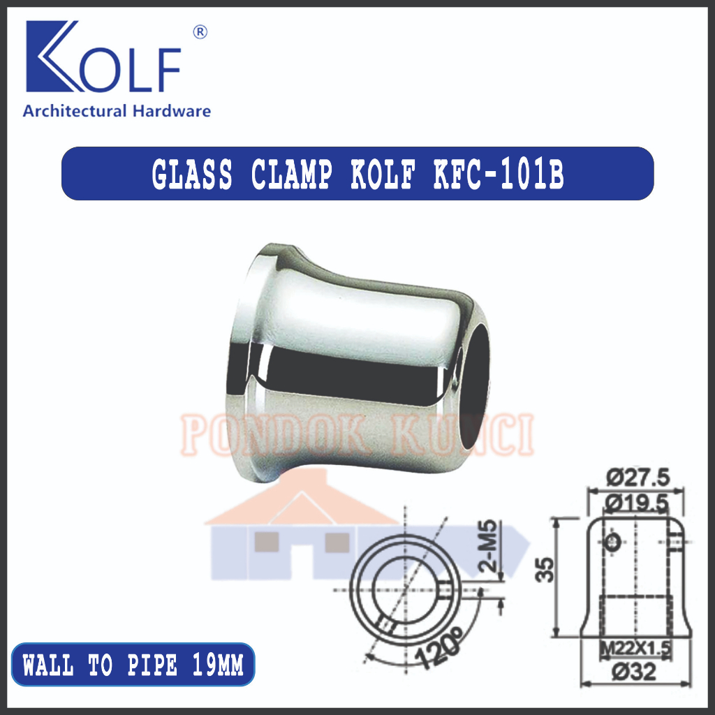 Jual Konektor Pipa Mm Kaca Ke Tembok Kolf Kfc B Glass Clamp