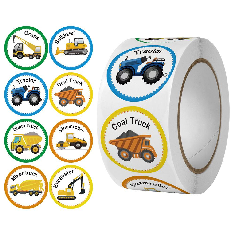 Jual 500PC STIKER LABEL KEMASAN HAMPERS BUKU DIARY MOTIF EXCAVATOR ...